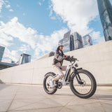 26" Electric Mountain Bike 48V 25Ah 7-Speed Dual Suspension White