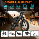 Electric Mountain Bike for Adults, 48V 18.2Ah Removable Battery, 250W Motor E-Bike, 7-Speed Fat Tire Bicycle