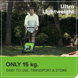 40V Cordless Lawn Mower, 35cm Cutting Width, 2×2Ah Batteries, Charger, 40L Grass Bag, 5 Cutting Heights