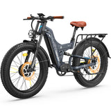 26" Dual Motor Electric Fat Tyre Mountain Bike 48V 30Ah Full Suspension AWD