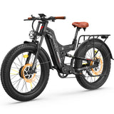26" Dual Motor Electric Fat Tyre Mountain Bike 48V 30Ah Full Suspension AWD
