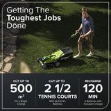 40V Cordless Lawn Mower, 35cm Cutting Width, 2×2Ah Batteries, Charger, 40L Grass Bag, 5 Cutting Heights