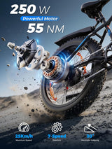 26" Electric Fat Tyre Mountain Bike 250W 48V 13Ah 7-Speed LCD Display