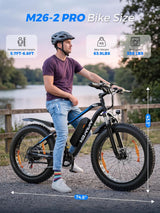 26" Electric Fat Tyre Mountain Bike 250W 48V 13Ah 7-Speed LCD Display